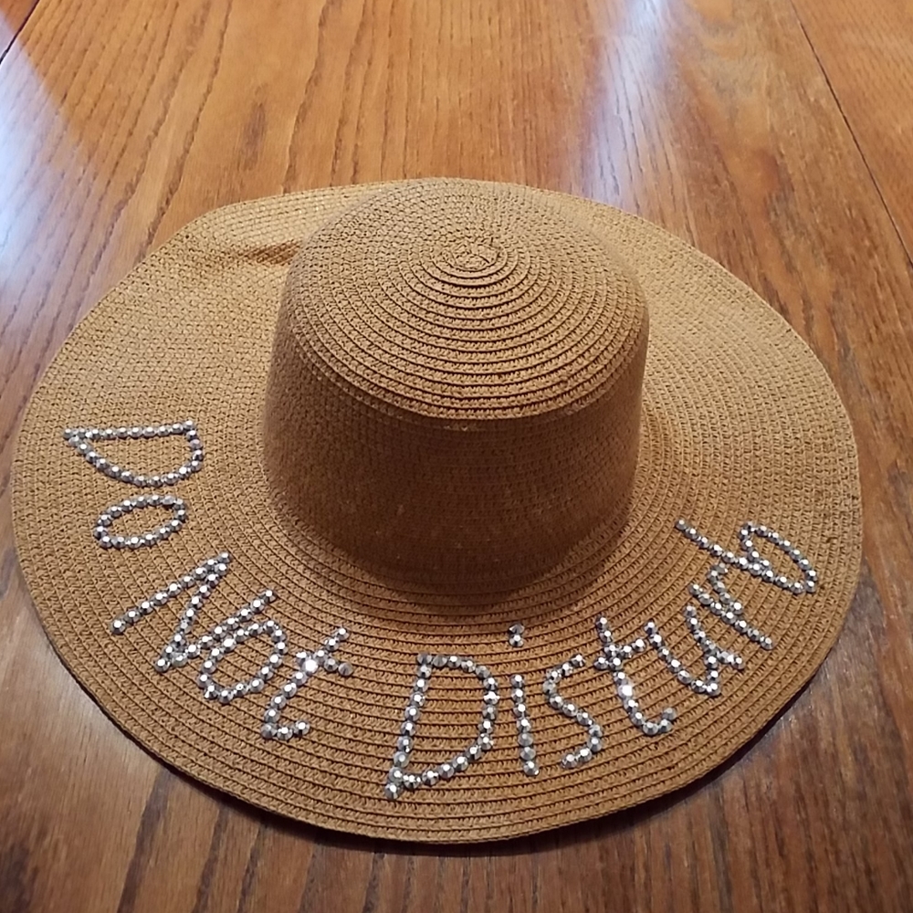 Something Special Rhinestone Paper Floppy Brim Hat